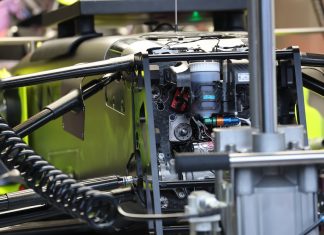 Audi R26 in the garage on Friday of the 2026 F1 Australian Grand Prix